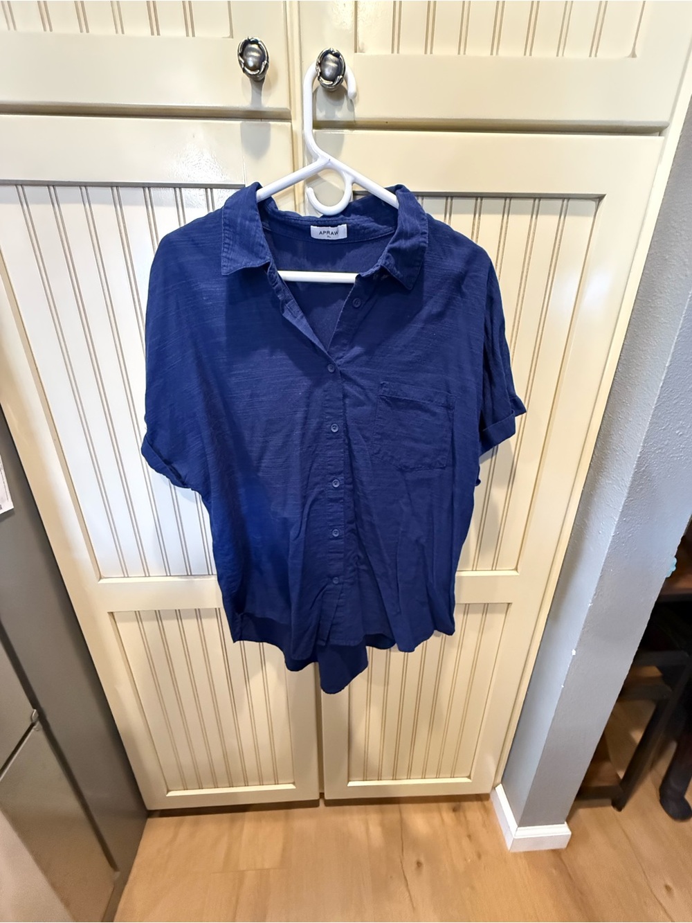 Apraw Navy Blue Short-Sleeve Button-Down Shirt